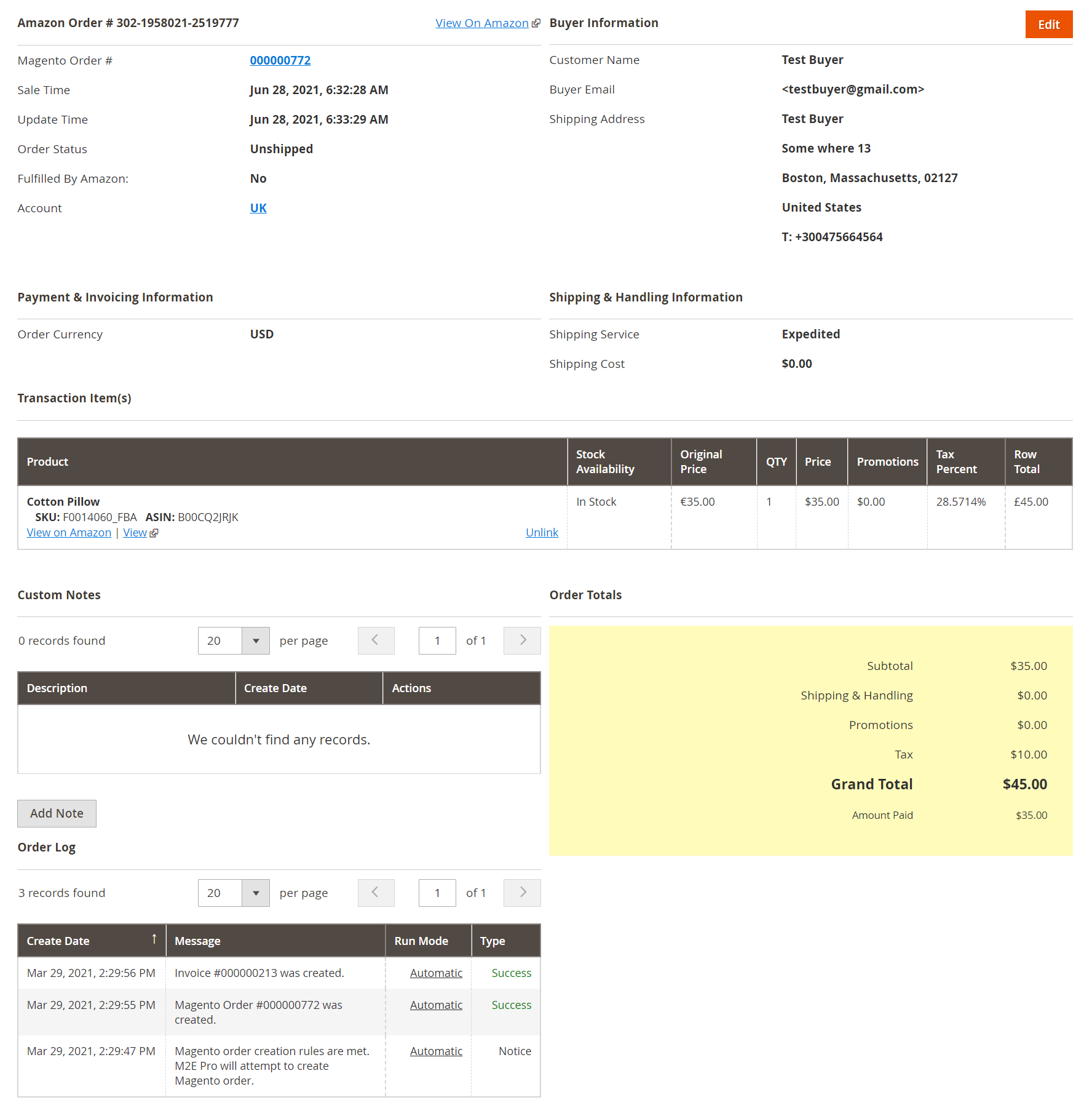 Viewing Orders Details